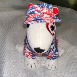 🇺🇸 Patriotic Plush Target Bullseye Dog PLUSHY 7” RES BLUE TIE DYE HAT CUTE